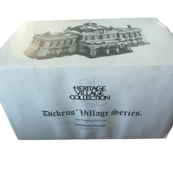 Department 56 Dicken's Village Series Victoria Station Lighted Building - Picture 1 of 7
